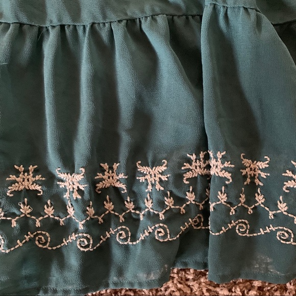 Free People 3/4 Sleeve Embroidered Sheer Blouse - Picture 2 of 8